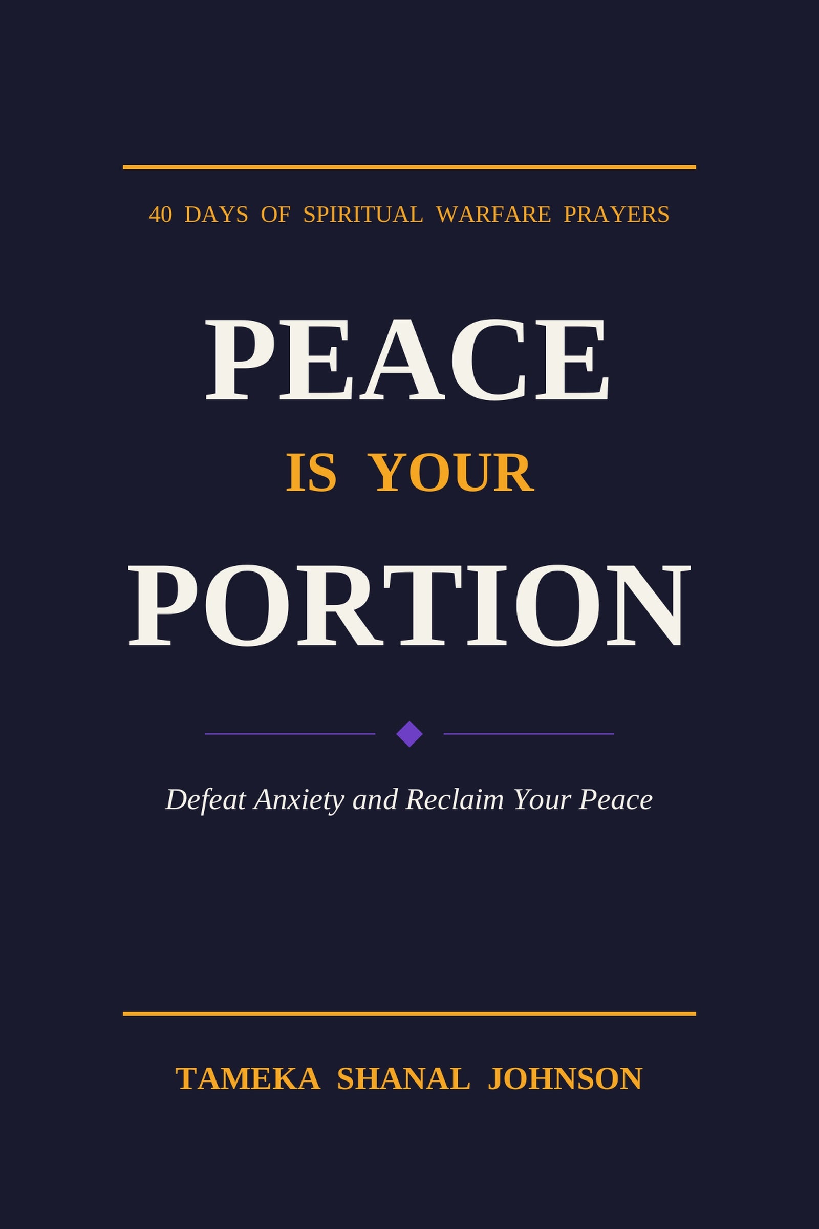 Peace Is Your Portion — 40 Days of Spiritual Warfare Prayers to Defeat Anxiety | Devotional for Women | Instant PDF Download